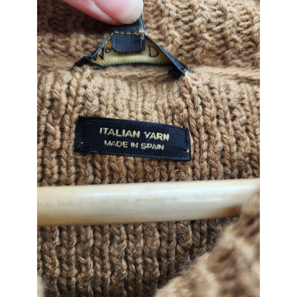 Massimo Dutti Italian Yarn Wool Cashmere Cowl Neck Poncho Sweater‎ Brown Medium - Picture 3 of 15